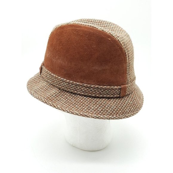 Vintage Knox New York Brown Leather Hat. Cuba/Mafia Gangster Hat. Size 7¼ - 7.25 - Picture 5 of 11